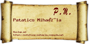 Patatics Mihaéla névjegykártya